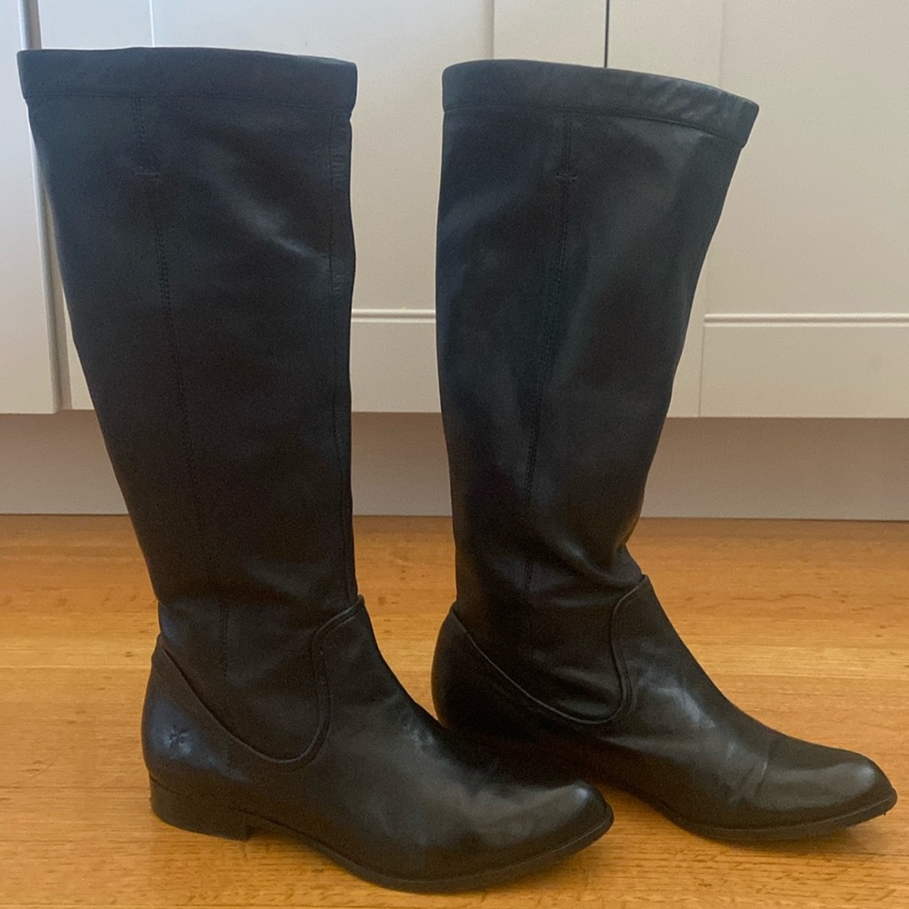 Frye Cindy Slouch Black Boots
